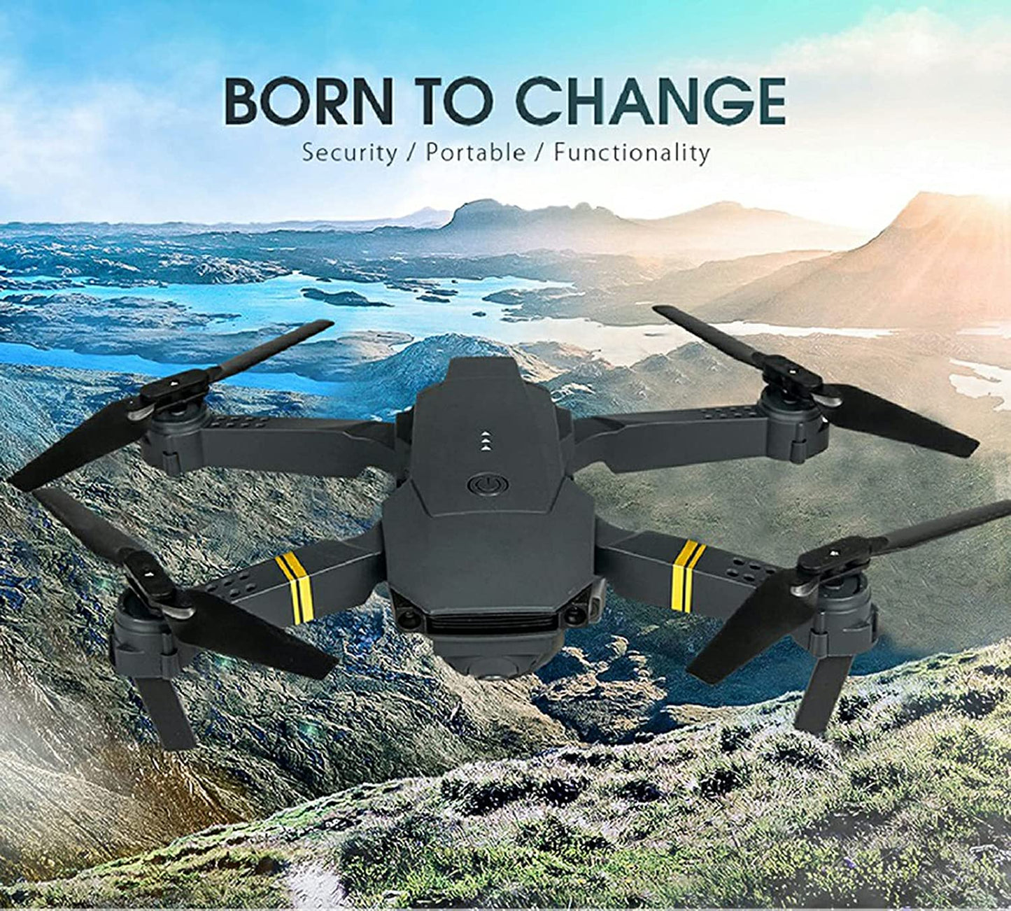 4K HD Dual Camera RC FPV WiFi Portable Wide Angle Foldable Color: Black/Gold Quadcopter Drone