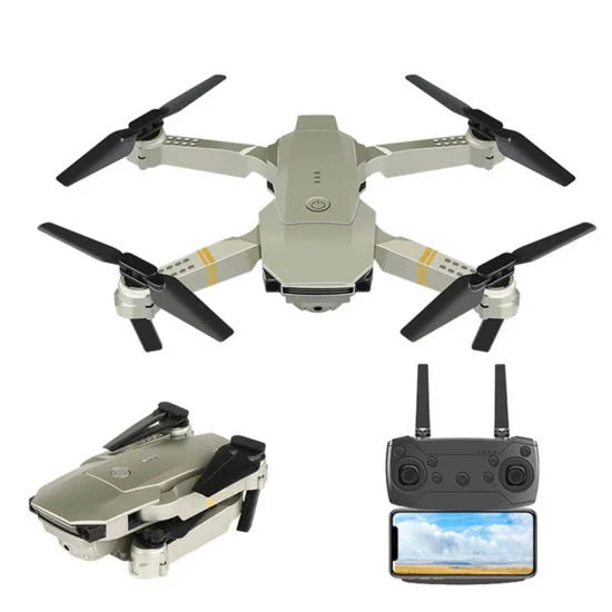 4K HD Dual Camera RC FPV WiFi Portable Wide Angle Foldable            Color: Black/Gold Quadcopter Drone