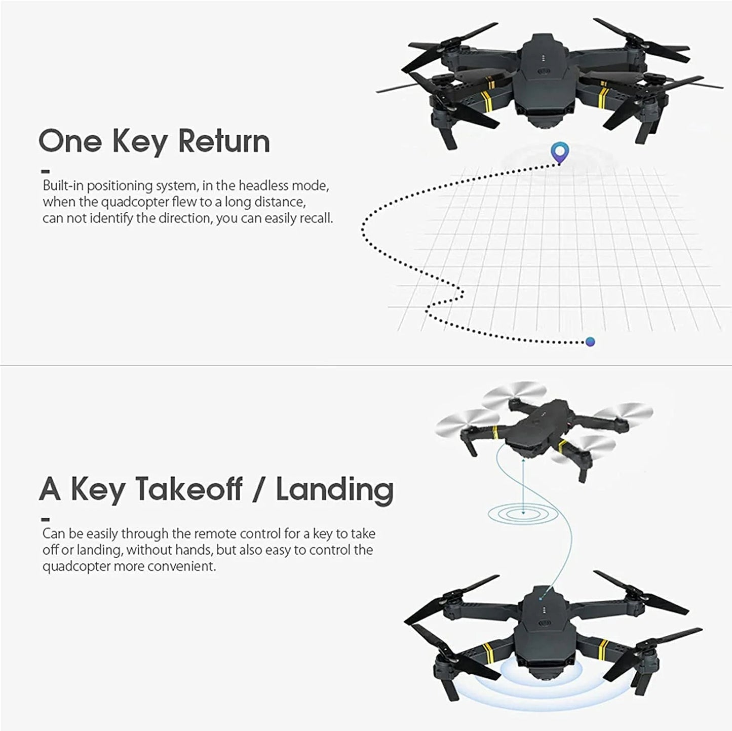 4K HD Dual Camera RC FPV WiFi Portable Wide Angle Foldable            Color: Black/Gold Quadcopter Drone