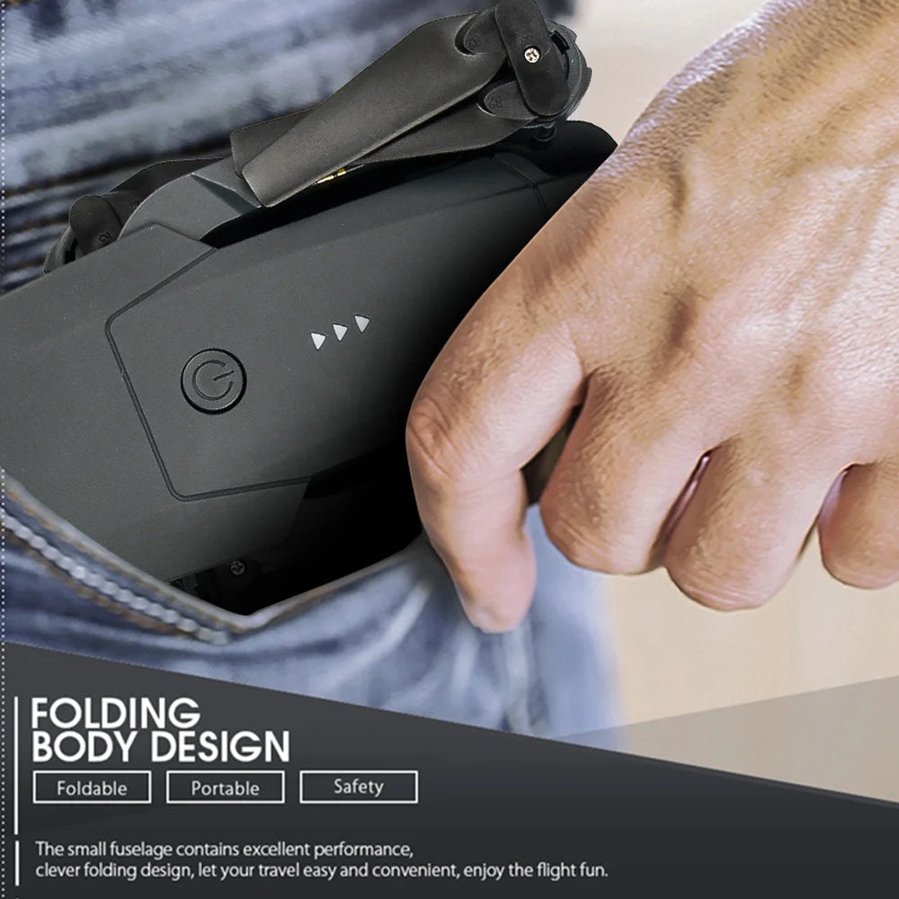 4K HD Dual Camera RC FPV WiFi Portable Wide Angle Foldable            Color: Black/Gold Quadcopter Drone
