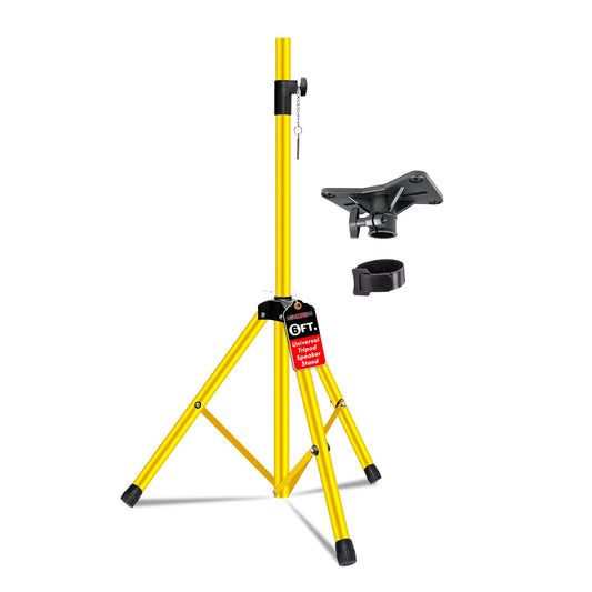 5Core Speaker Stand Tripod Tall Adjustable 72 Inch DJ Studio Monitor Stands Pole Mount Yellow-0